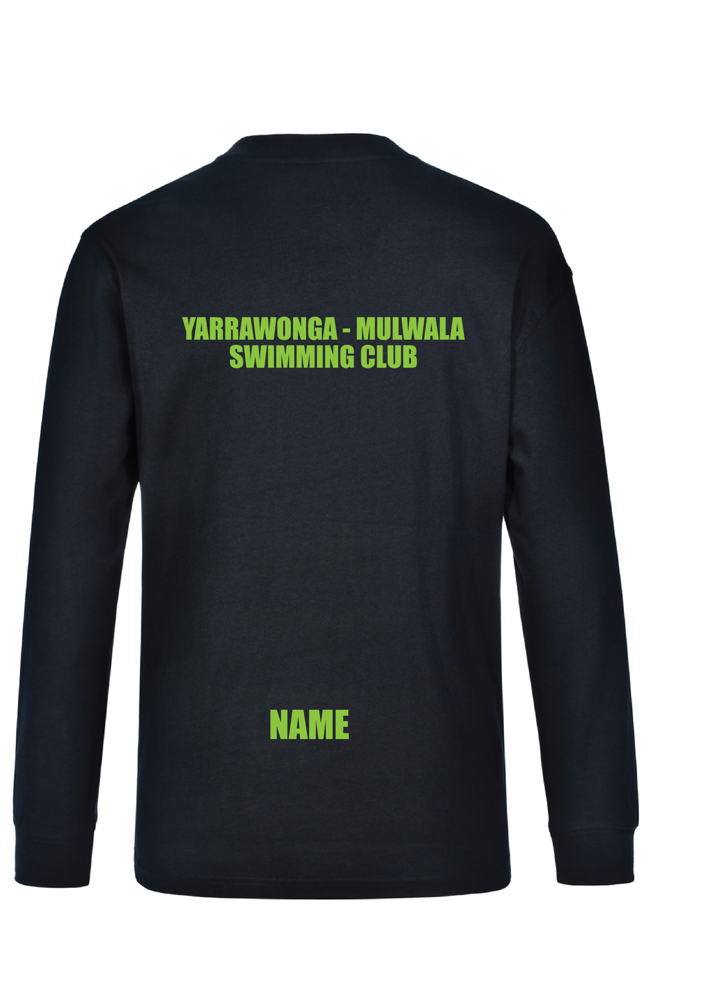 YARRAWONGA - MULWALA SWIM CLUB LONG SLEEVE TEE  - UNISEX NAVY