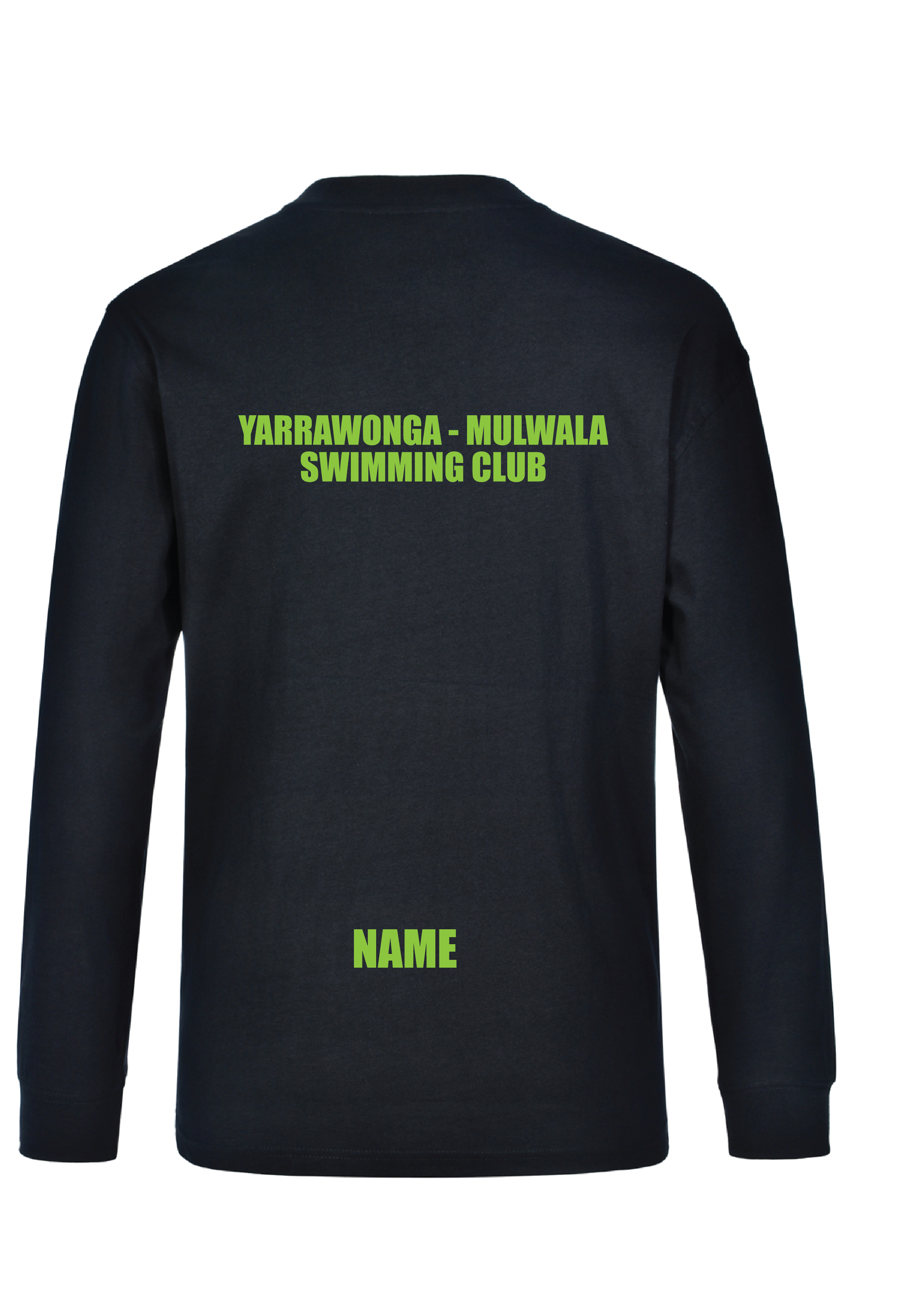 YARRAWONGA - MULWALA SWIM CLUB LONG SLEEVE TEE  - UNISEX NAVY