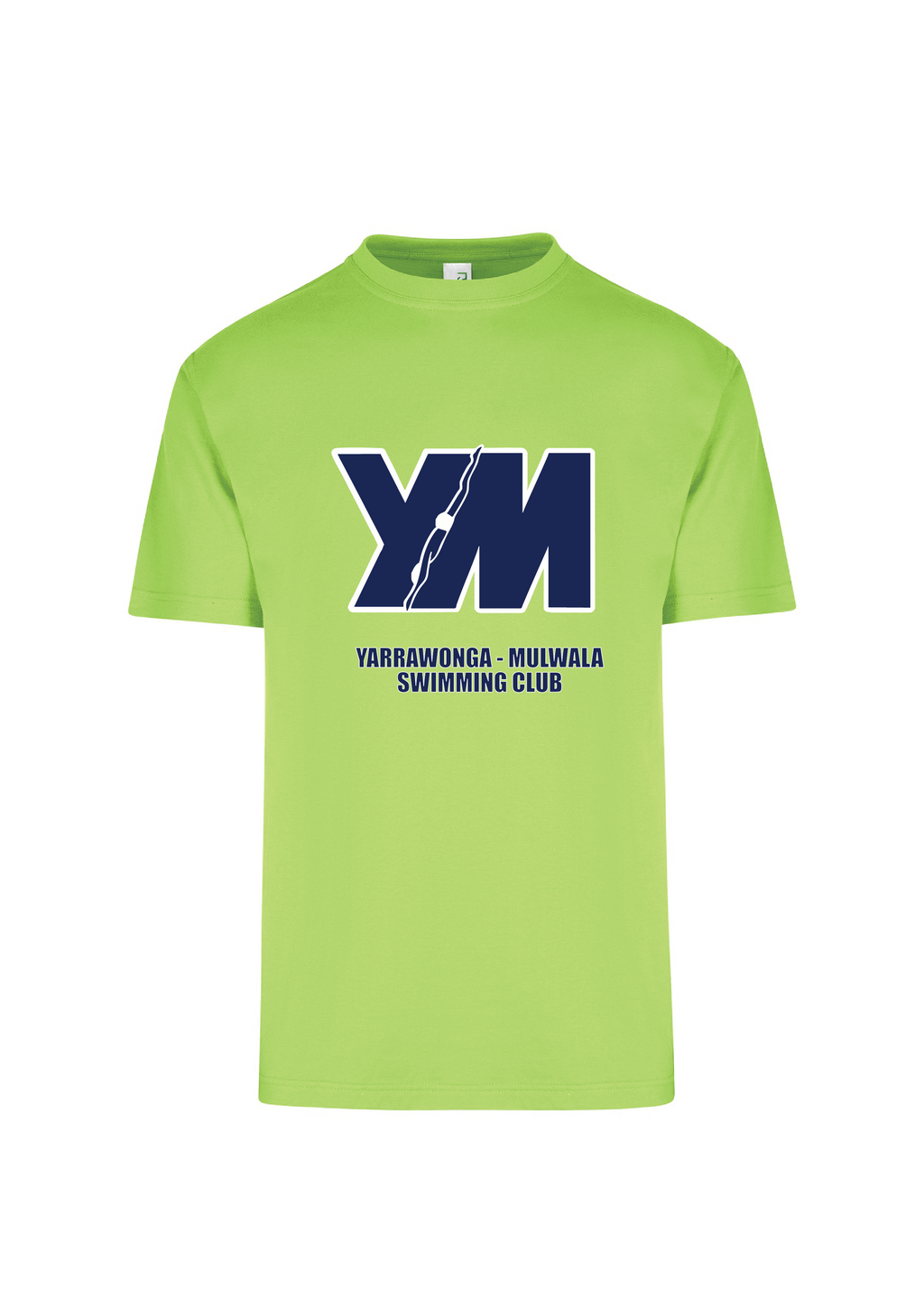 YARRAWONGA - MULWALA SWIM CLUB  SHORT SLEEVE CLUB TEE - LIME UNISEX