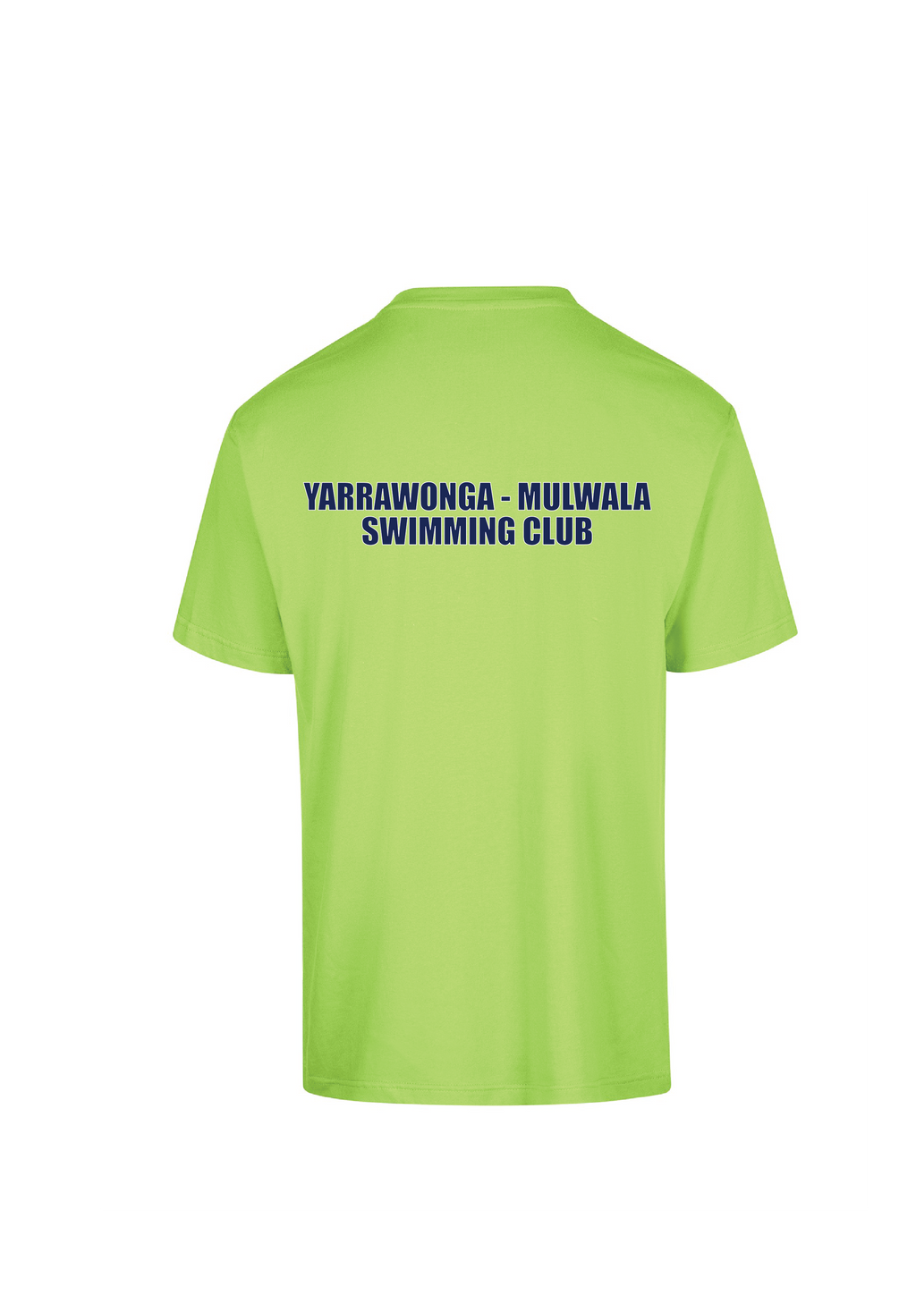 YARRAWONGA - MULWALA SWIM CLUB  SHORT SLEEVE CLUB TEE - LIME UNISEX