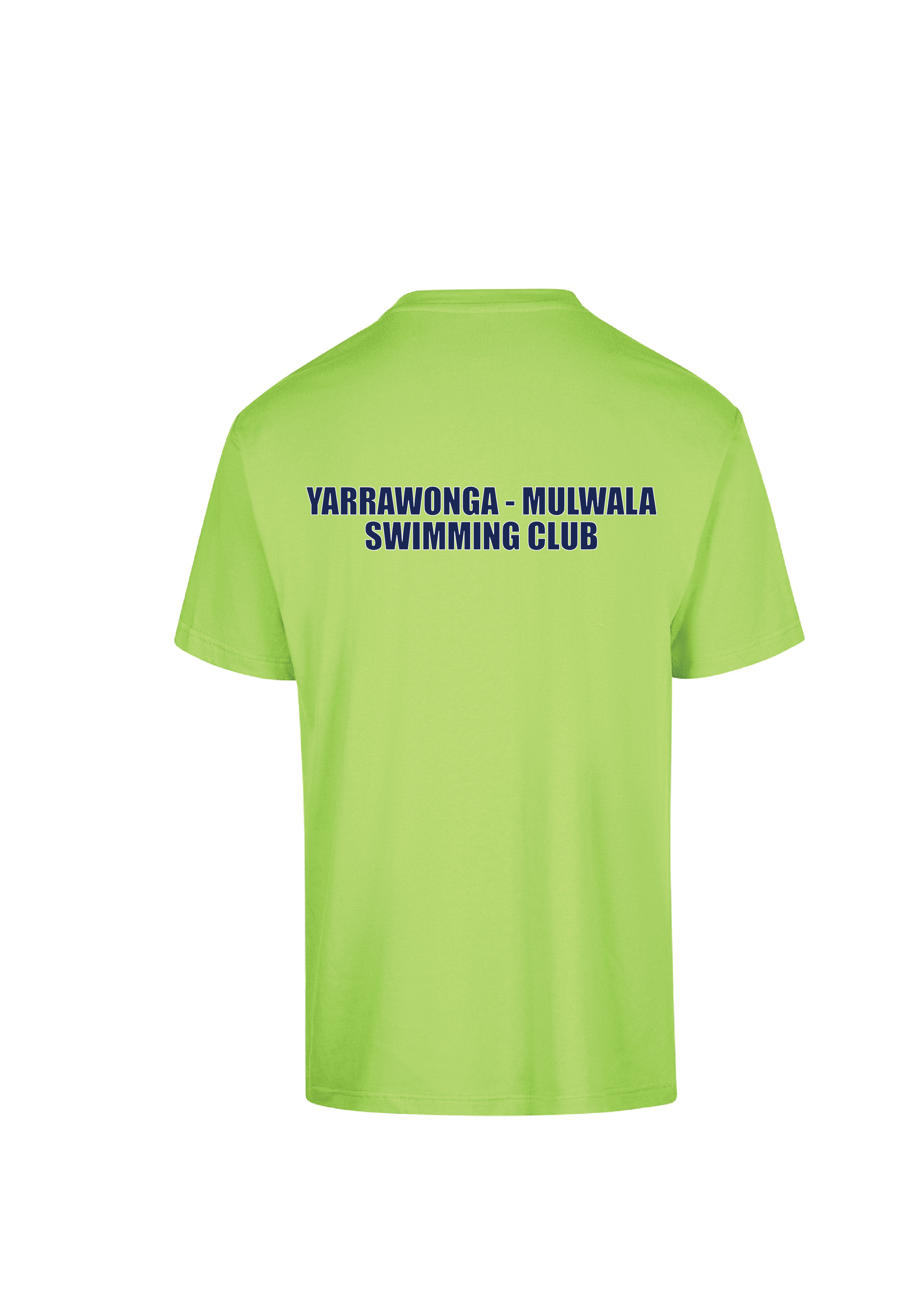 YARRAWONGA - MULWALA SWIM CLUB  SHORT SLEEVE CLUB TEE - LIME UNISEX