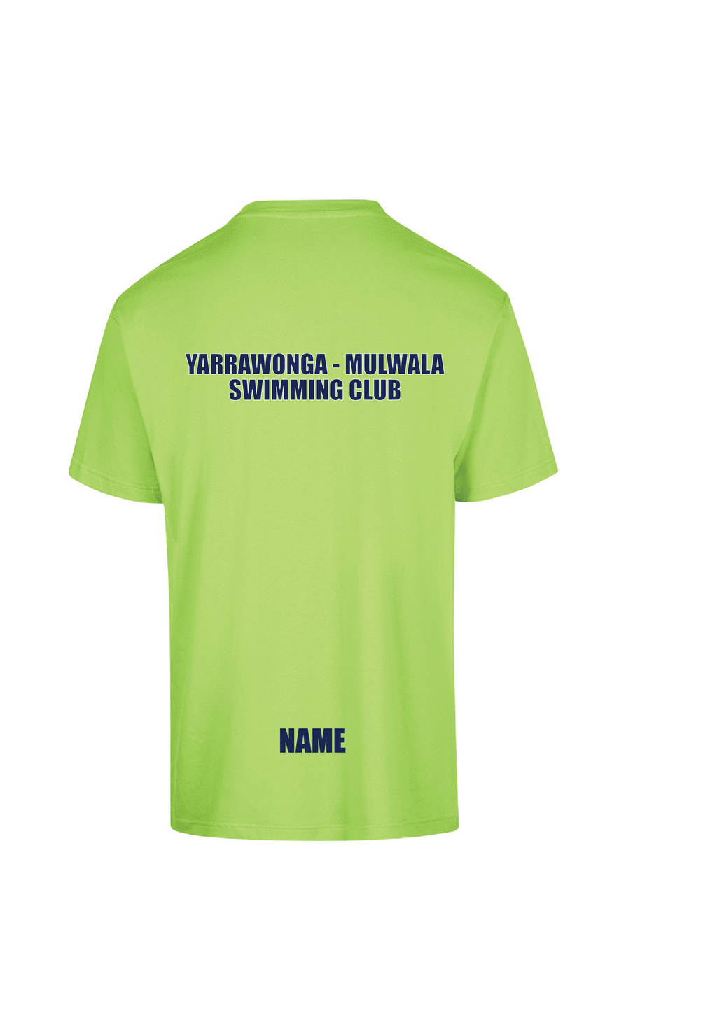 YARRAWONGA - MULWALA SWIM CLUB  SHORT SLEEVE CLUB TEE - LIME UNISEX