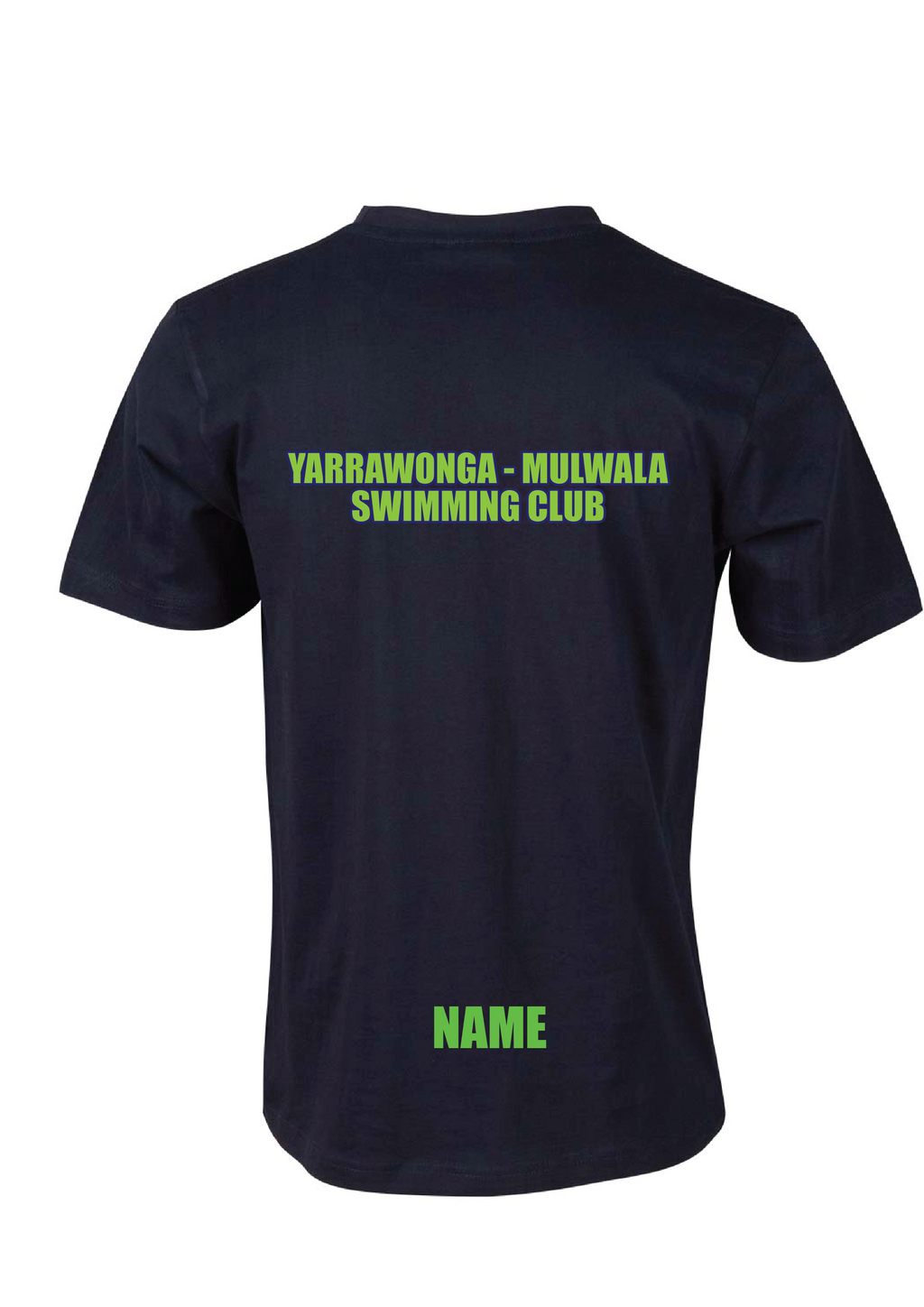 YARRAWONGA - MULWALA SWIM CLUB  SHORT SLEEVE CLUB TEE - NAVY UNISEX