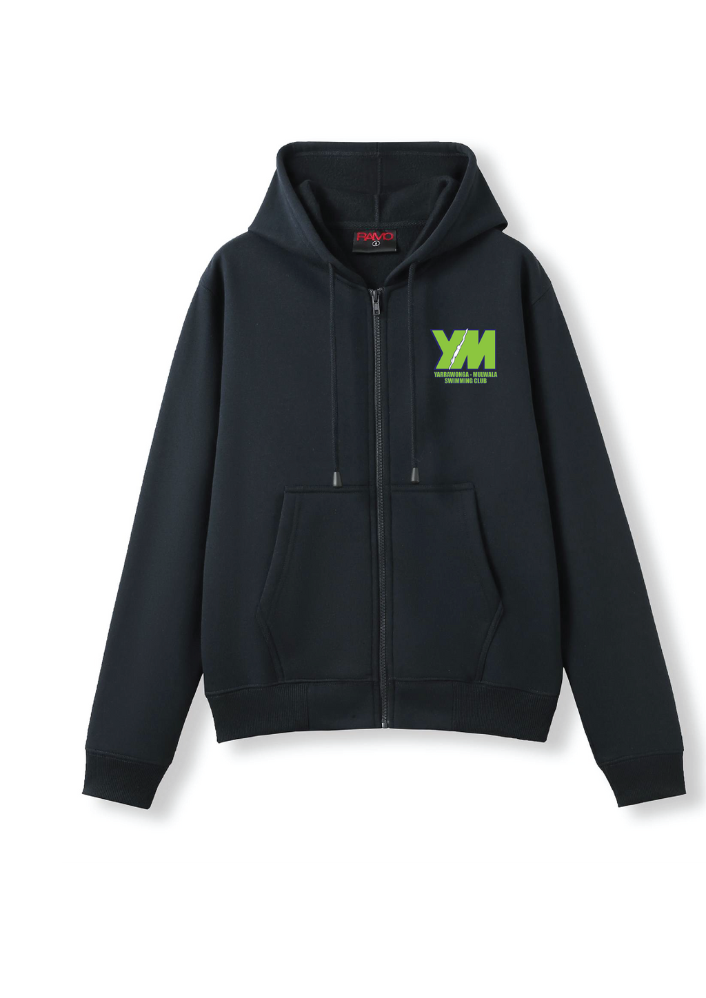 YARRWONGA-MULWALA SWIM CLUB ZIP THRU HOODIE- NAVY