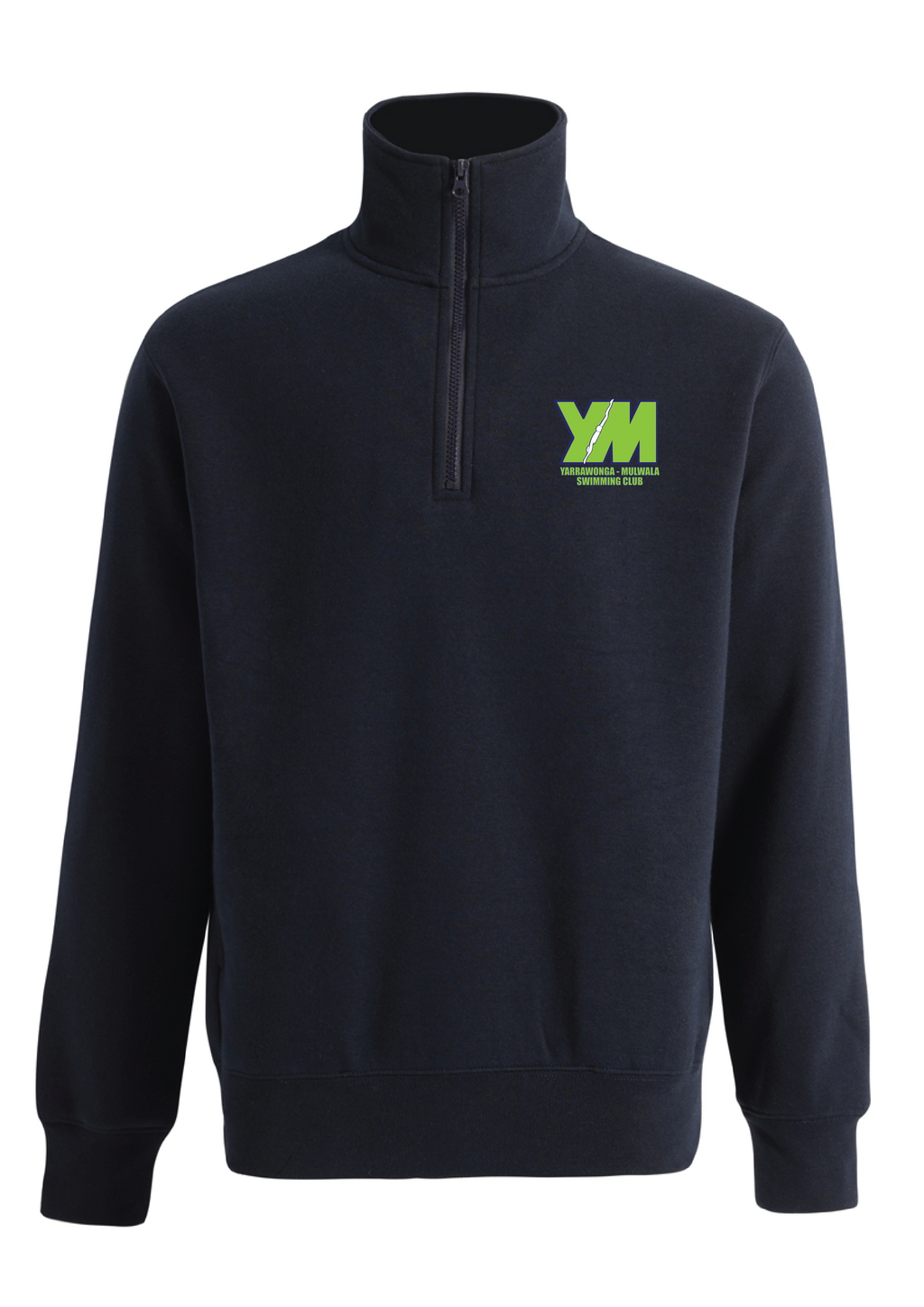 YARRAWONG MULWALA SWIM CLUB 1/4 ZIP SWEAT TOP - NAVY