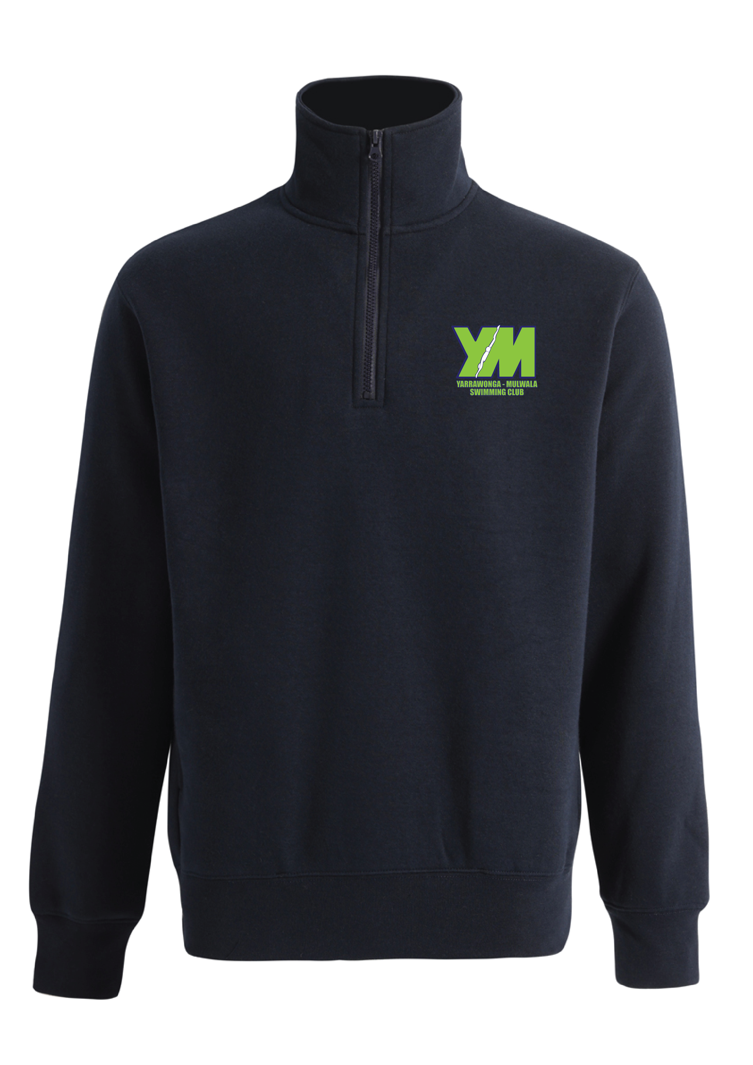 YARRAWONG MULWALA SWIM CLUB 1/4 ZIP SWEAT TOP - NAVY