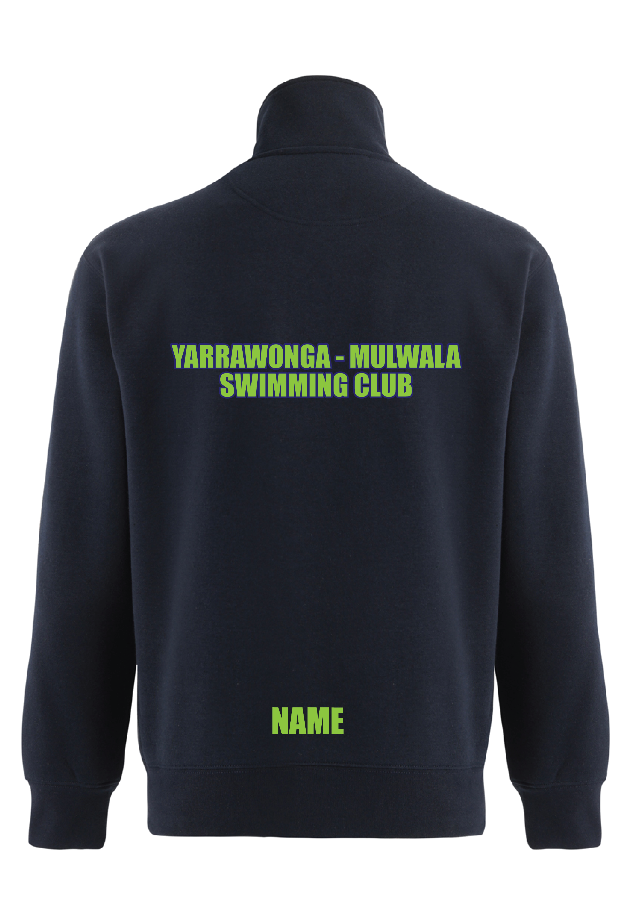 YARRAWONG MULWALA SWIM CLUB 1/4 ZIP SWEAT TOP - NAVY