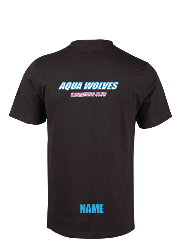 AQUA WOLVES CLUB TEE - BLACK
