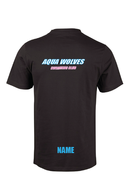 AQUA WOLVES CLUB TEE - BLACK