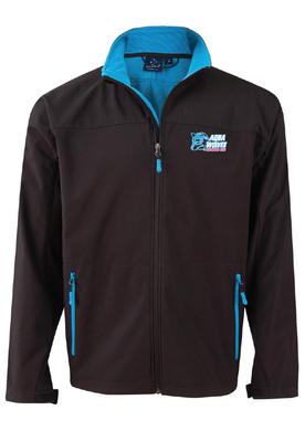 AQUA WOLVES SWIM CLUB SOFT SHELL JACKET - BLK/AQUA - UNISEX SIZING