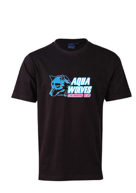 AQUA WOLVES CLUB TEE - BLACK