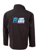 AQUA WOLVES SWIM CLUB SOFT SHELL JACKET - BLACK/AQUA WOMENS SIZIING