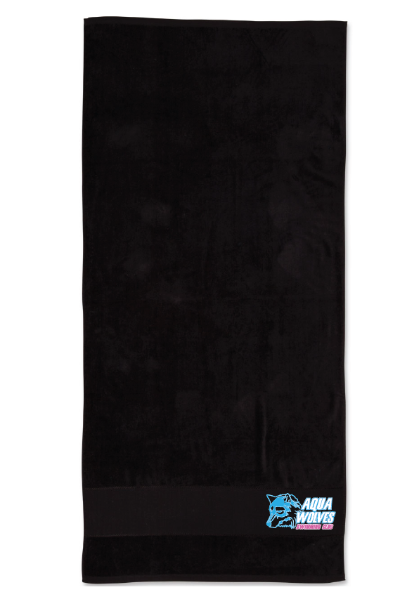 AQUA WOLVES SWIM CLUB TOWEL - Black