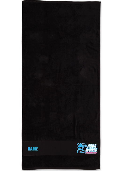 AQUA WOLVES SWIM CLUB TOWEL - Black