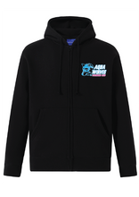 AQUA WOLVES SWIM CLUB - ZIP THRU HOODIE BLACK