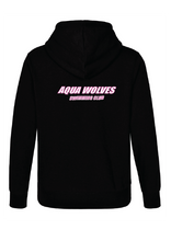 AQUA WOLVES SWIM CLUB - ZIP THRU HOODIE BLACK