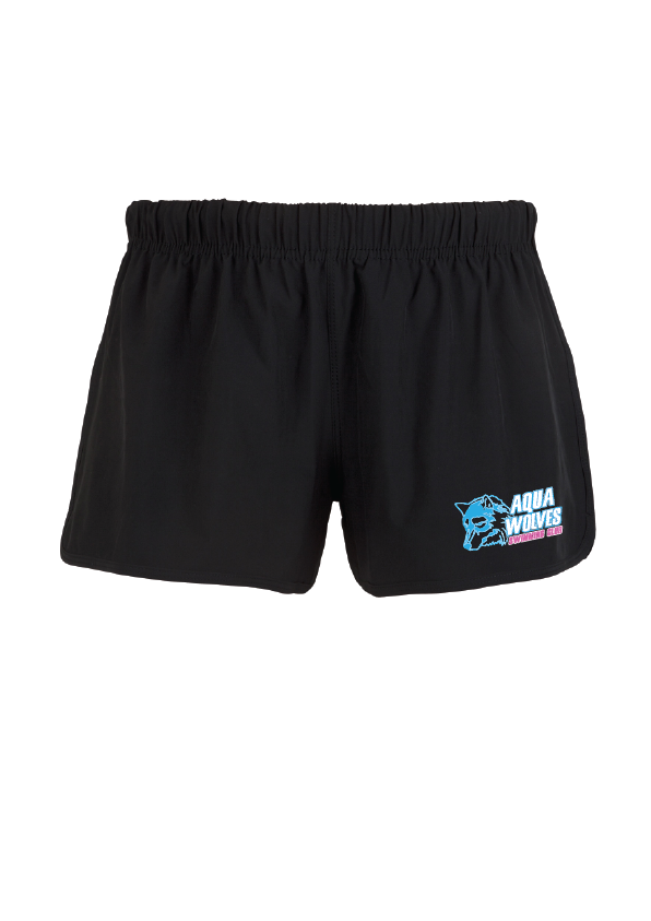 AQUA WOLVES SWIM CLUB  4 x STRETCH SHORTS - Women's - Black