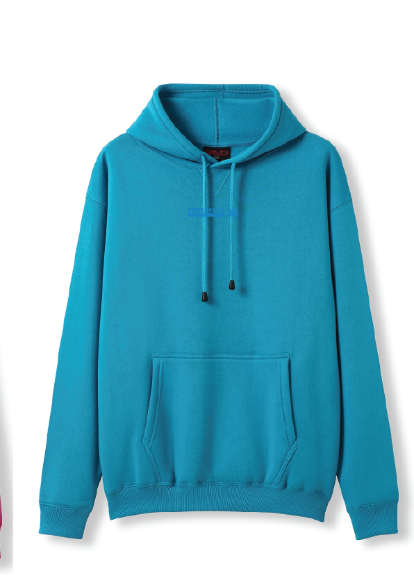 PUFF PRINT SWIMMING STROKE HOODIE - AZURE BLUE/BLUE