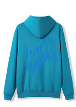 PUFF PRINT SWIMMING STROKE HOODIE - AZURE BLUE/BLUE