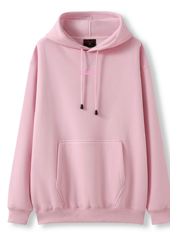 PUFF PRINT SWIMMING STROKE HOODIE - PINK/PINK