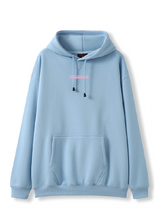 PUFF PRINT SWIMMING STROKE HOODIE - BLUE/PINK