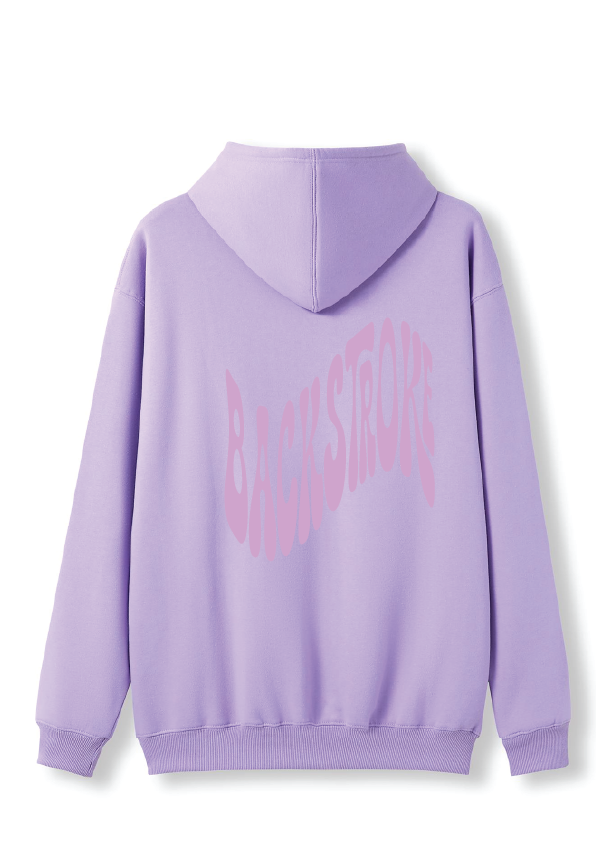 PUFF PRINT SWIMMING STROKE HOODIE - MAUVE/MAUVE