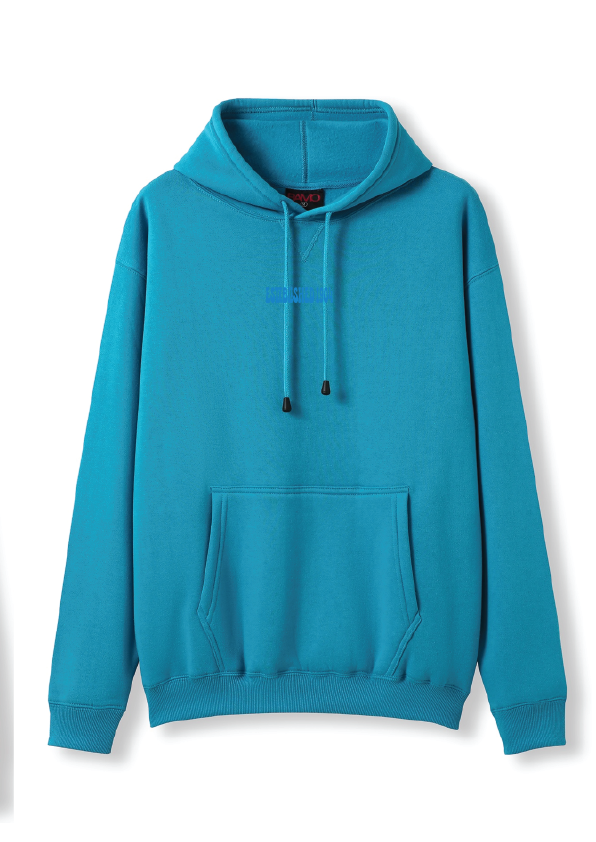 PUFF PRINT SWIMMING STROKE HOODIE - AZURE BLUE/BLUE