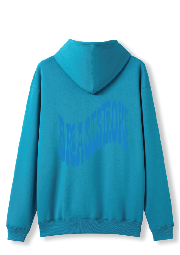 PUFF PRINT SWIMMING STROKE HOODIE - AZURE BLUE/BLUE