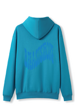 PUFF PRINT SWIMMING STROKE HOODIE - AZURE BLUE/BLUE