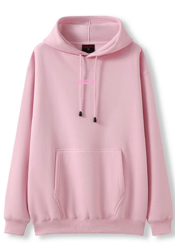 PUFF PRINT SWIMMING STROKE HOODIE - PINK/PINK