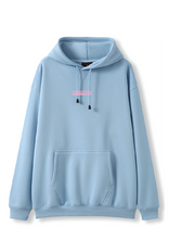 PUFF PRINT SWIMMING STROKE HOODIE - BLUE/PINK