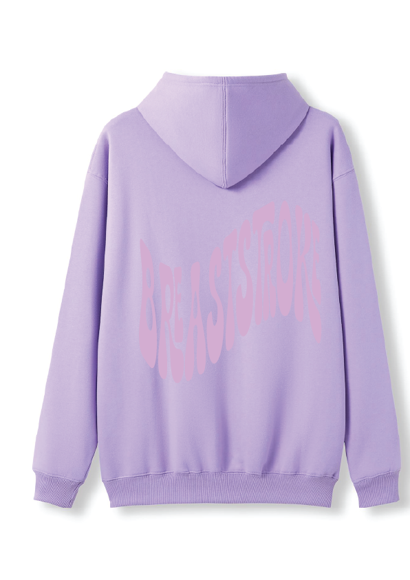 PUFF PRINT SWIMMING STROKE HOODIE - MAUVE/MAUVE