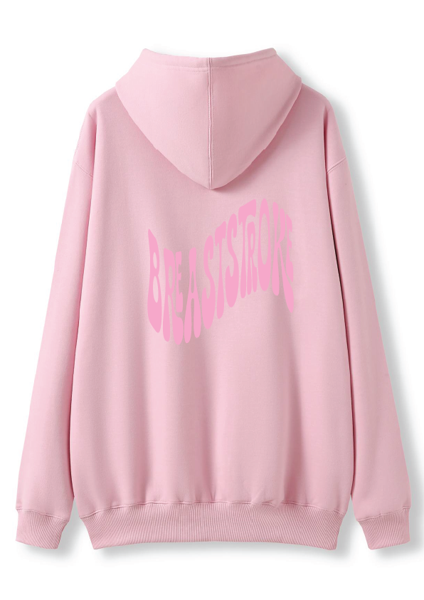 PUFF PRINT SWIMMING STROKE HOODIE - PINK/PINK