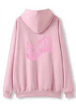 PUFF PRINT SWIMMING STROKE HOODIE - PINK/PINK