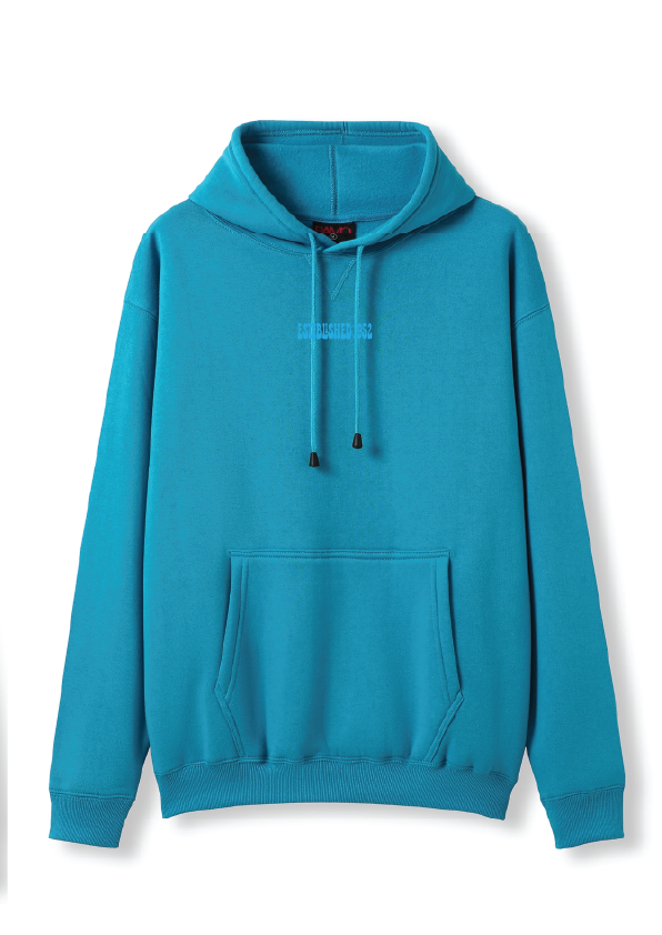 PUFF PRINT SWIMMING STROKE HOODIE - AZURE BLUE/BLUE