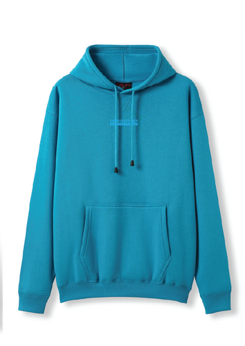 PUFF PRINT SWIMMING STROKE HOODIE - AZURE BLUE/BLUE