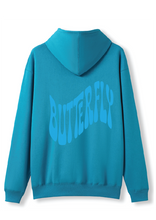 PUFF PRINT SWIMMING STROKE HOODIE - AZURE BLUE/BLUE