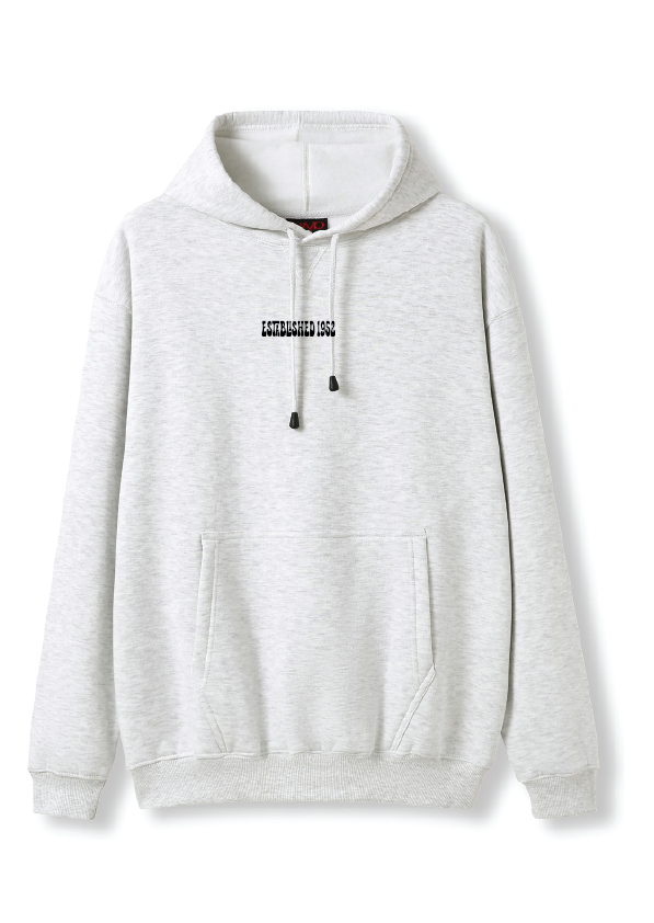 PUFF PRINT SWIMMING STROKE HOODIES - SNOW MARLE/BLACK