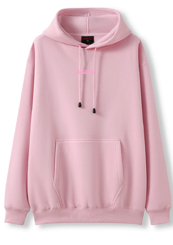 PUFF PRINT SWIMMING STROKE HOODIE - PINK/PINK
