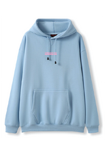 PUFF PRINT SWIMMING STROKE HOODIE - BLUE/PINK