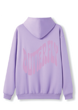 PUFF PRINT SWIMMING STROKE HOODIE - MAUVE/MAUVE