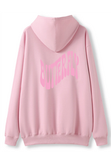 PUFF PRINT SWIMMING STROKE HOODIE - PINK/PINK