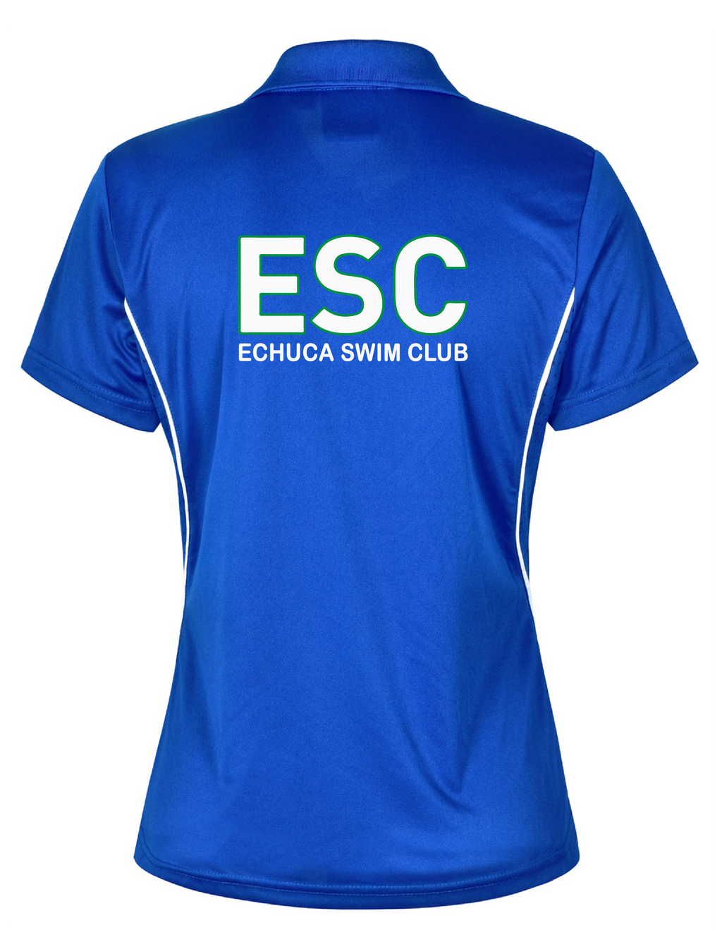 Echuca Swim Club Polo Top Blue/White - NEW FABRICATION