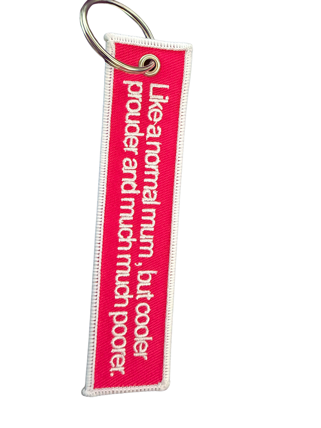 Keychain embroidered - Swim Mum - Cerise
