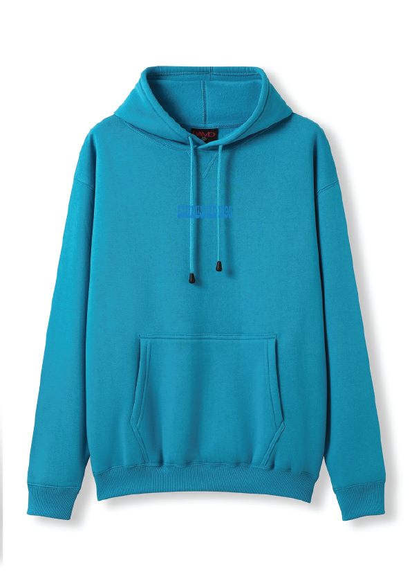 PUFF PRINT SWIMMING STROKE HOODIE - AZURE BLUE/BLUE