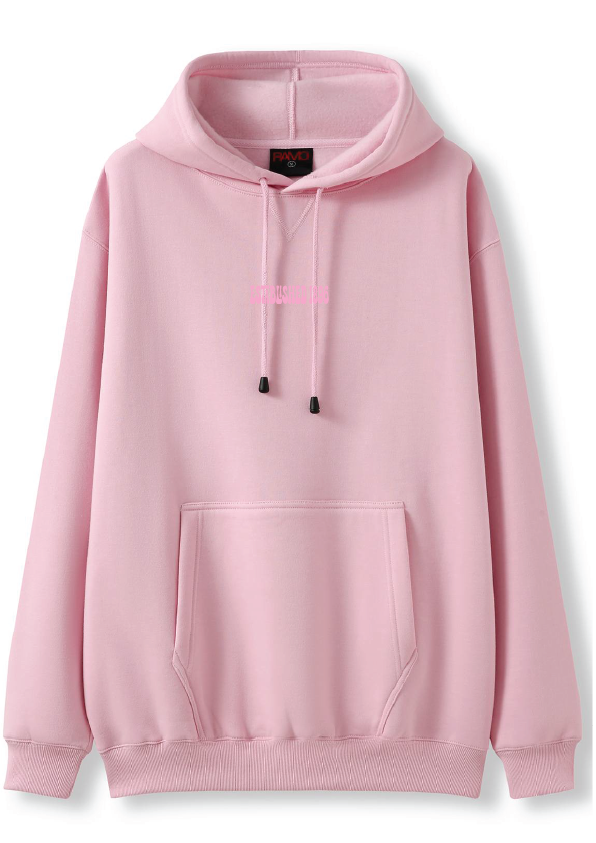 PUFF PRINT SWIMMING STROKE HOODIE - PINK/PINK