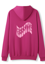 PUFF PRINT SWIMMING STROKE HOODIE - HOT PINK/PINK