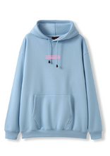 PUFF PRINT SWIMMING STROKE HOODIE - BLUE/PINK