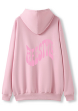 PUFF PRINT SWIMMING STROKE HOODIE - PINK/PINK