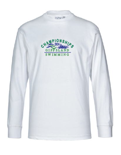 2024 Gippsland Swimming Championships Long Sleeve Tee - White
